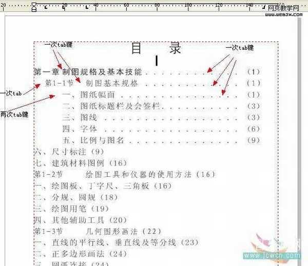 CorelDraw 制表位实现图书目录