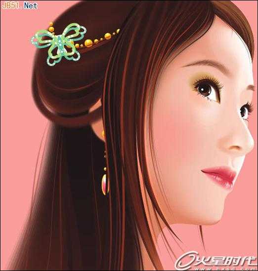 Coreldraw(CDR)设计制作真实的漂亮的古典美女图详细实例教程