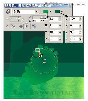 CorelDRAW绘制绿色卡通森林一角场景画面