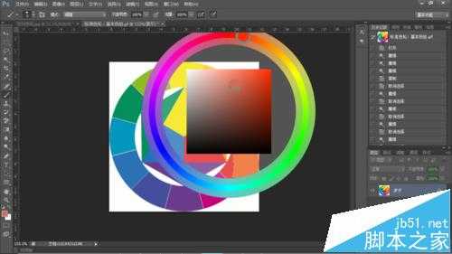 PS CS6中怎么使用色相轮绘制图形?