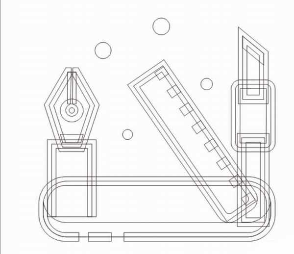 ps怎么手绘文具标志? ps绘制文具图形的教程