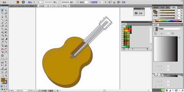 ai怎么绘制吉他素材? ai吉他画法