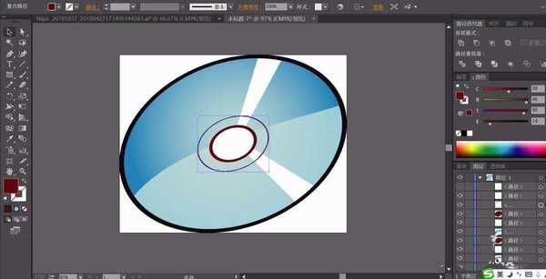 ai怎么手绘光盘标志? ai画光盘素材矢量图的教程