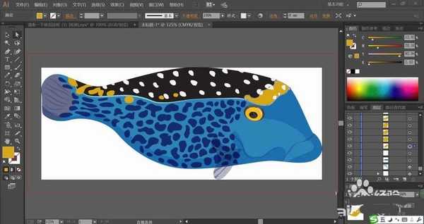 ai怎么手绘金钱斑鱼? ai画漂亮鱼的方法