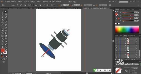 ai怎么绘制色块组成的航天器? ai航天器的画法