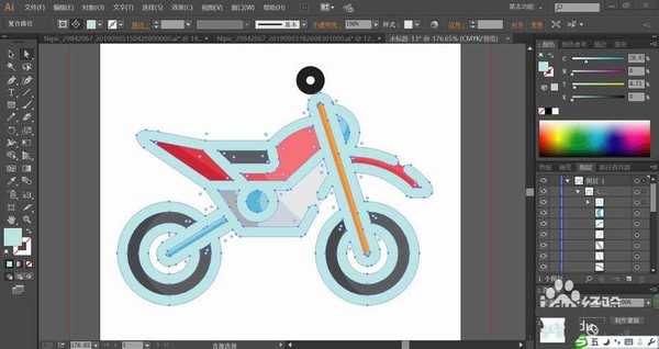 ai怎么手绘摩托车? ai扁平化摩托车的画法
