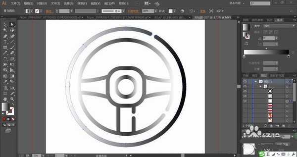ai怎么绘制汽车方向盘? ai方向盘的画法