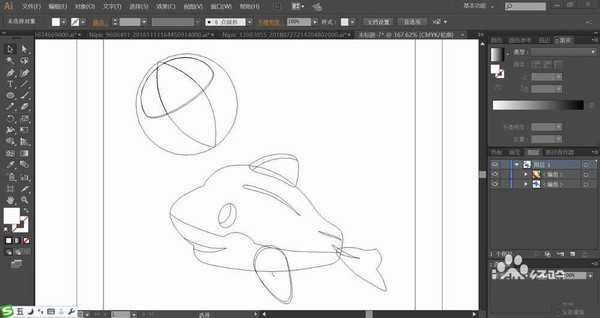 ai怎么绘制海豚玩球的插画? ai海豚的画法