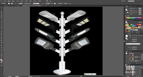 ai怎么设计路灯展示架产品宣传图? ai路灯架的画法