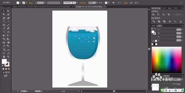 ai怎么设计蓝调饮品矢量图? ai果汁饮品的画法