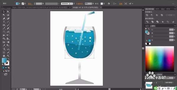 ai怎么设计蓝调饮品矢量图? ai果汁饮品的画法